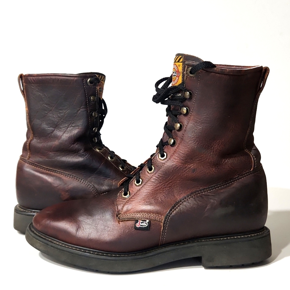 Justin Boots Dark Brown Leather Men's Boots